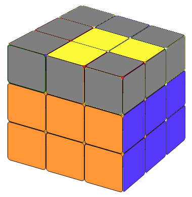 Rubik's Cube - the yellow cross from the L shape 